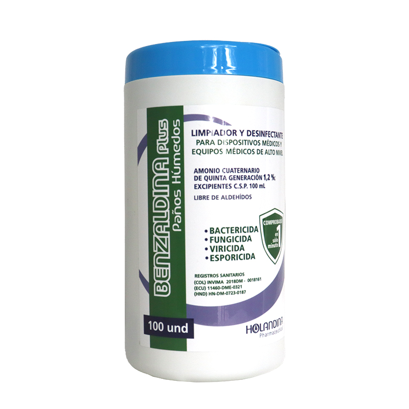 BENZALDINA PAÑOS HÚMEDOS 100 Und